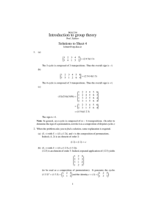 Introduction to group theory Solutions to Sheet 4