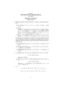 Introduction to group theory Solutions to Sheet 5