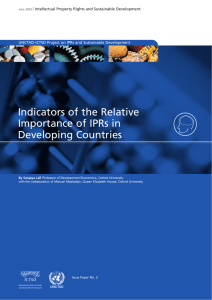 Indicators of the Relative Importance of IPRs in Developing Countries