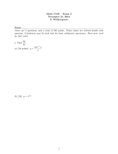 Math 171H Exam 3 November 21, 2014 S. Witherspoon