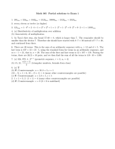 Math 365 Partial solutions to Exam 1 − 2122 1. 201 + 324