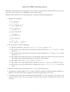 Math 152 “FREE” Final Exam Review