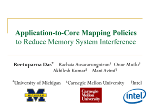 Application-to-Core Mapping Policies to Reduce Memory System Interference