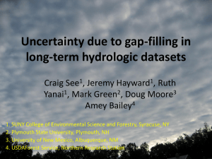 Uncertainty due to gap-filling in long-term hydrologic datasets  Craig See