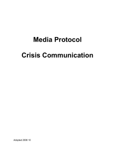 Media Protocol Crisis Communication Adopted 2006 10