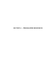 SECTION 4 — PROGRAMME RESOURCES