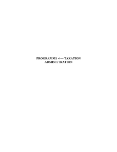 PROGRAMME 4 — TAXATION ADMINISTRATION