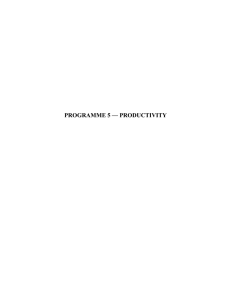 PROGRAMME 5 — PRODUCTIVITY