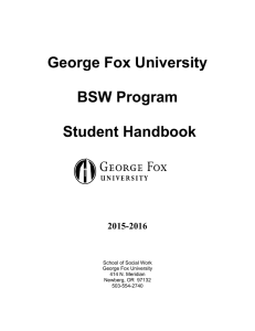 George Fox University  BSW Program Student Handbook