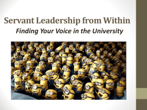 Servant Leadership from Within Finding Your Voice in the University
