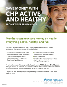 CHP ACTIVE  AND HEALTHY SAVE MONEY WITH