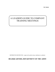 A LEADER'S GUIDE TO COMPANY  HEADQUARTERS, DEPARTMENT OF THE ARMY TC 25-30
