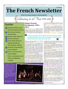 The French Newsletter Celebrating its 20 Year 1991-2011 th