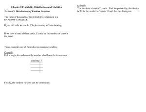 Chapter 8 Probability Distributions and Statistics Example