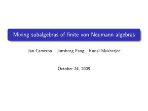 Mixing subalgebras of finite von Neumann algebras Jan Cameron Junsheng Fang Kunal Mukherjee