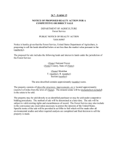 26.7 - Exhibit 15 NOTICE OF PROPOSED REALTY ACTION FOR A