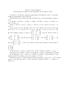 MA 1111: Linear Algebra I