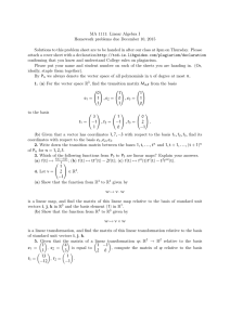 MA 1111: Linear Algebra I Homework problems due December 10, 2015