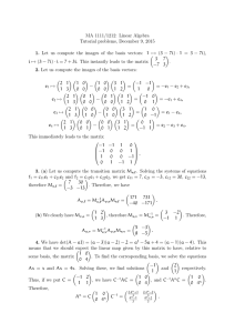 MA 1111/1212: Linear Algebra Tutorial problems, December 9, 2015