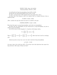 MA2215: Fields, rings, and modules Tutorial problems, October 4, 2012