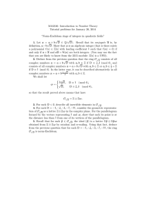 MA2316: Introduction to Number Theory Tutorial problems for January 30, 2014