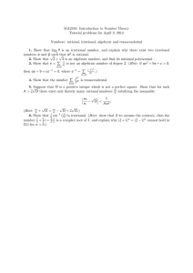 MA2316: Introduction to Number Theory Tutorial problems for April 3, 2014