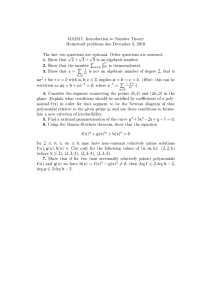 MA2317: Introduction to Number Theory Homework problems due December 3, 2010