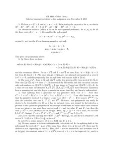 MA 3419: Galois theory 1. We have α = β
