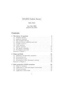 MA3D5 Galois theory Contents Miles Reid Jan–Mar 2004