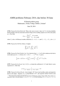 AMM problems February 2014, due before 30 June TCDmath problem group