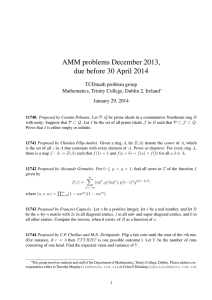 AMM problems December 2013, due before 30 April 2014 TCDmath problem group