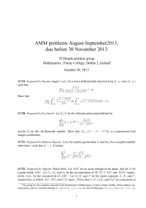 AMM problems August-September2013, due before 30 November 2013 TCDmath problem group