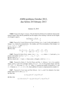 AMM problems October 2012, due before 28 February 2013 January 22, 2013