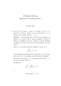 Problem Solving Answers to Problem Set 1