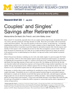 Couples’ and Singles’ Savings after Retirement Research Brief 322   |