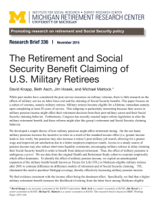 The Retirement and Social Security Benefit Claiming of U.S. Military Retirees