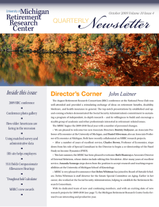 Newsletter Inside this issue Quarterly Director’s Corner