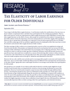 Tax Elasticity of Labor Earnings for Older Individuals