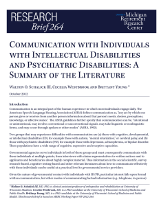 Communication with Individuals with Intellectual Disabilities and Psychiatric Disabilities: A