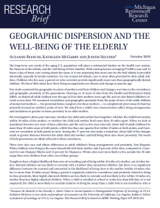 ReseaRch Brief GEOGRAPHIC DISPERSION AND THE WELL-BEING OF THE ELDERLY