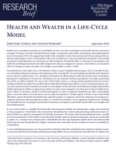 ReseaRch Brief Health and Wealth in a Life-Cycle Model