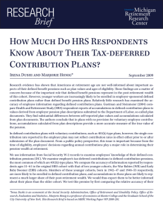 ReseaRch How Much Do HRS Respondents  Know About Their Tax-deferred