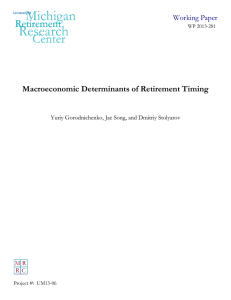 Macroeconomic Determinants of Retirement Timing Working Paper M R R C
