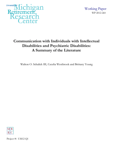 Communication with Individuals with Intellectual Disabilities and Psychiatric Disabilities: