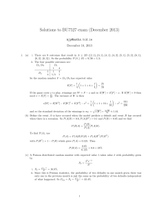 Solutions to BU7527 exam (December 2013)  December 18, 2013