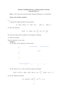 Module MA2E02 (Frolov), Multivariable Calculus Tutorial Sheet 9