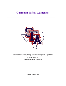 Custodial Safety Guidelines Environmental Health, Safety, and Risk Management Department