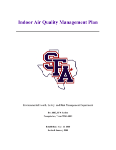 Indoor Air Quality Management Plan Box 6113, SFA Station