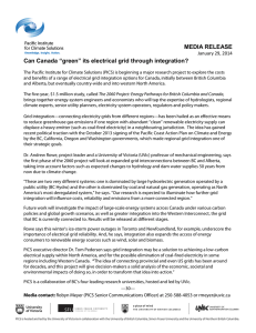 MEDIA RELEASE Can Canada “green” its electrical grid through integration?