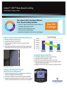 Save 35% in Energy! Liebert CRV™ Row-Based Cooling